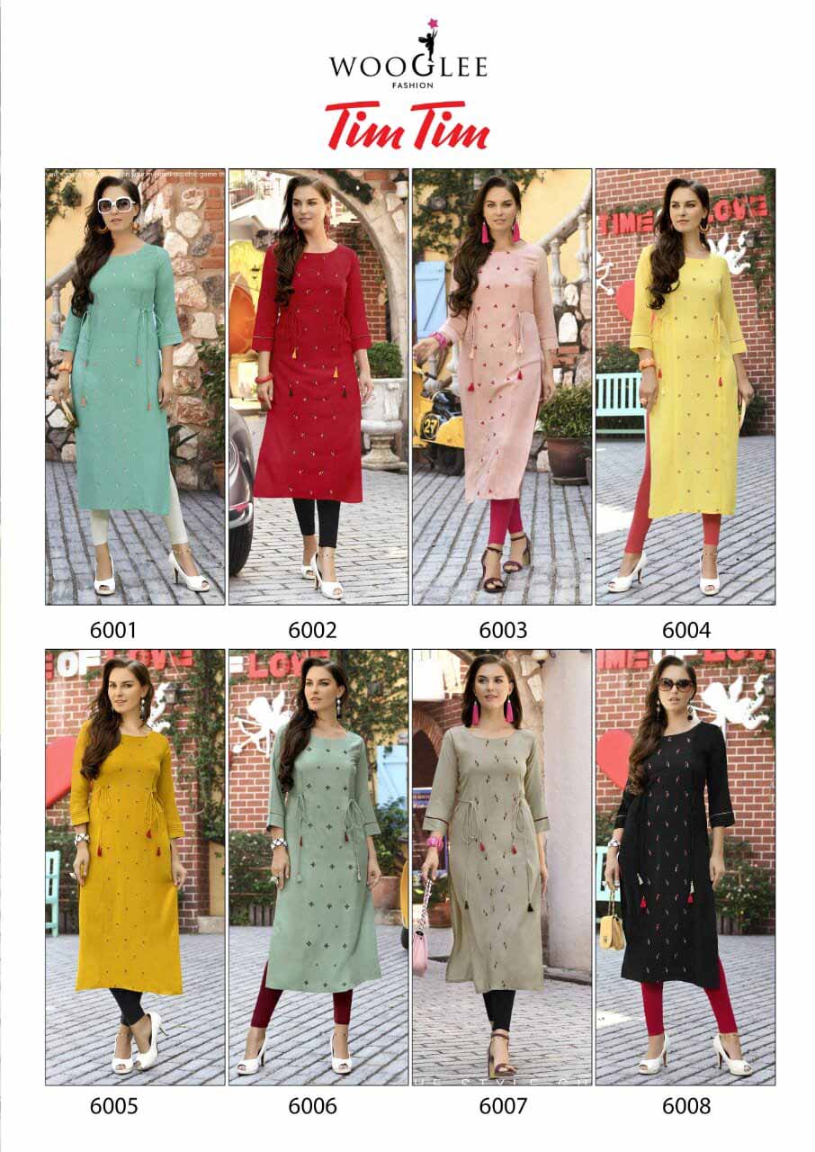 Tim Tim Rayon Embroidery Kurti Catalog Tim Tim Rayon Embroidery Kurti Catalog